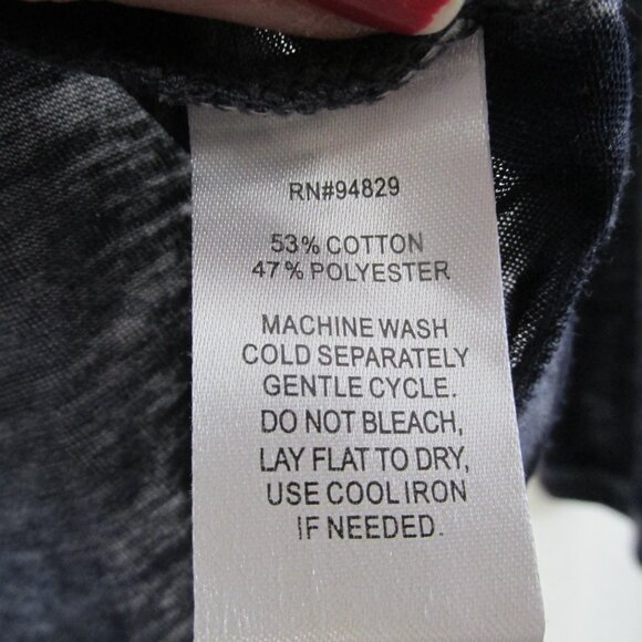 Derek Heart Open Shoulder T Shirt Womens Medium Navy Blue‎ Long Sleeve Pullover - Picture 4 of 5